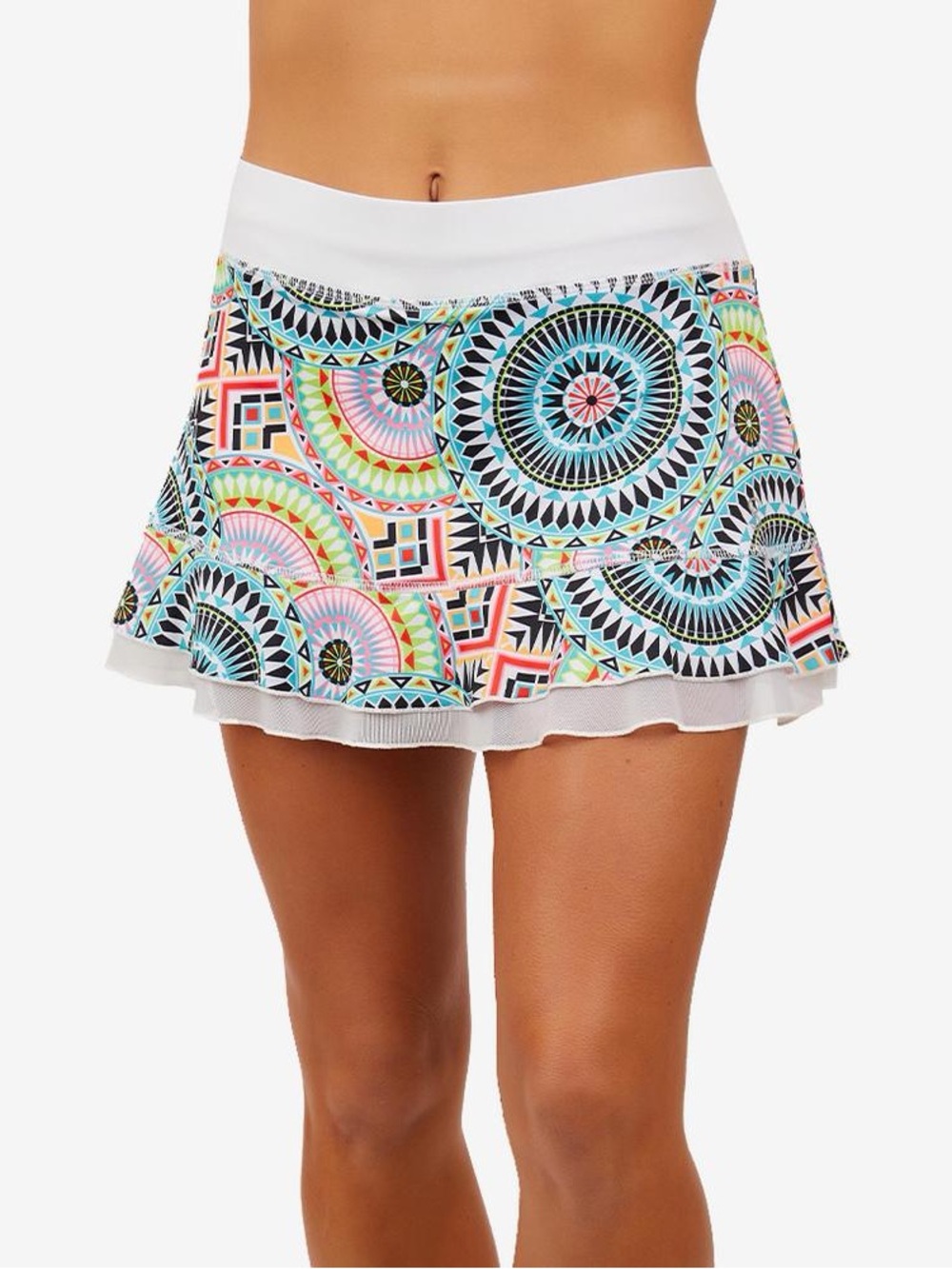 Sofibella Medallion Print UV 13" Tennis Skort